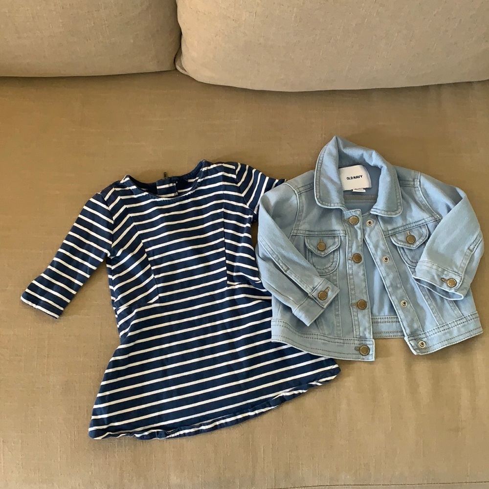 Toddler Gap Dress and Old Navy Jean Jacket